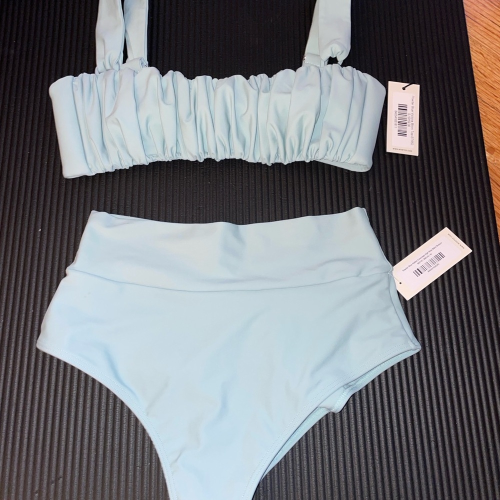 Montce powder Blue bikini top small bikini bottom medium